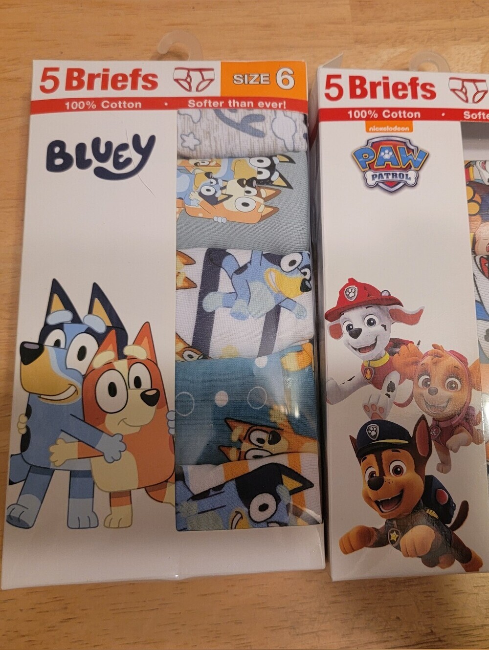 Kids Briefs Pack - Size 6 - Bluey And Paw Patrol Brief Underwear